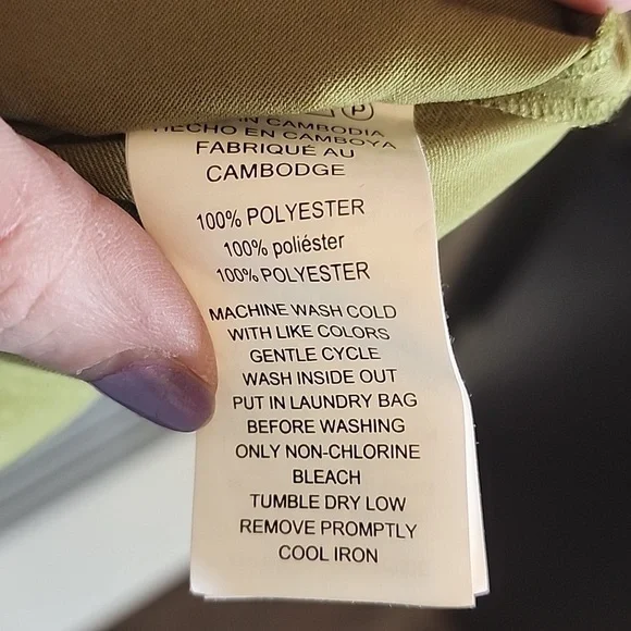 michael kors short sleeve blouse green blouse  Lg - Picture 5 of 7